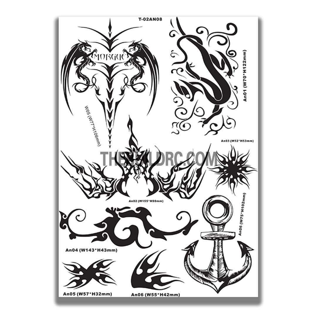AQ Dispersible Thin Film Model Decal Black & White Symbols