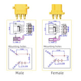 Amass MR30PW Male and Female Horizontal Three-core Model Airplane Power High-current Battery Plug Connector (10 sets)