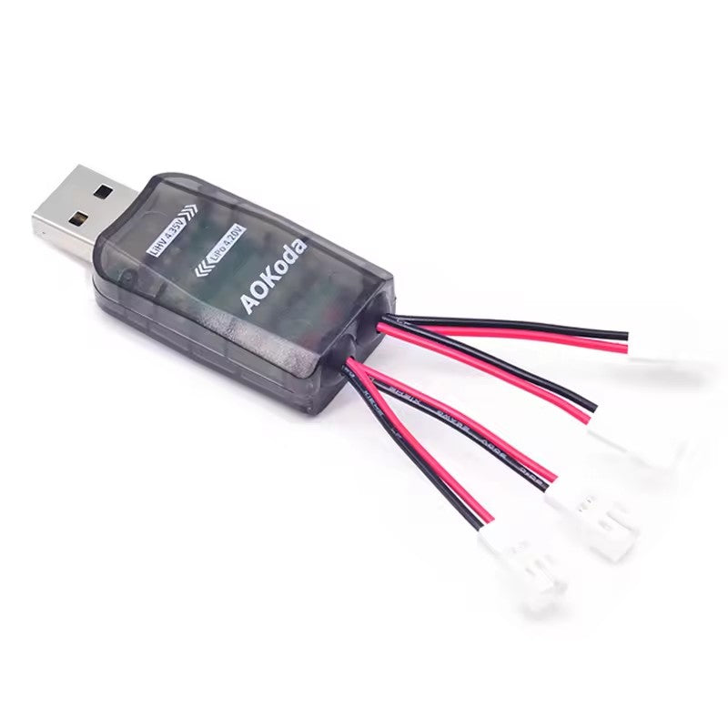 Wholesale AOKoda CX405 Battery Charger 4CH USB For 1S Lipo LiHV Battery High Quality For RC Helicopter (2 pcs)
