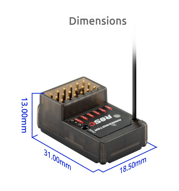 RadioMaster R85C 5-Channel 2.4GHz Receiver - FCC (D8/D16/SFHSS compatible)