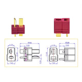 Real Amass AM-1015B T-plug Battery Connector Non-slip Plug with Sheath High Quality High Temperature Resistant Power (20 sets)