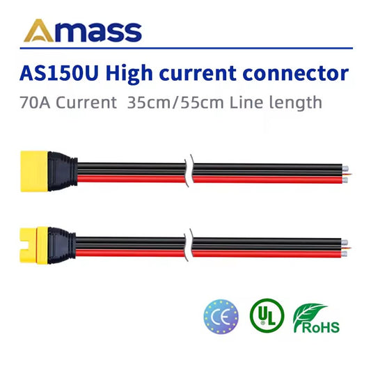 OEM Real Amass AS150U Male Female Connector Resistance Adapter Cable With Signal Pin Waterproof Plug For FPV Racing RC Drone Mo
