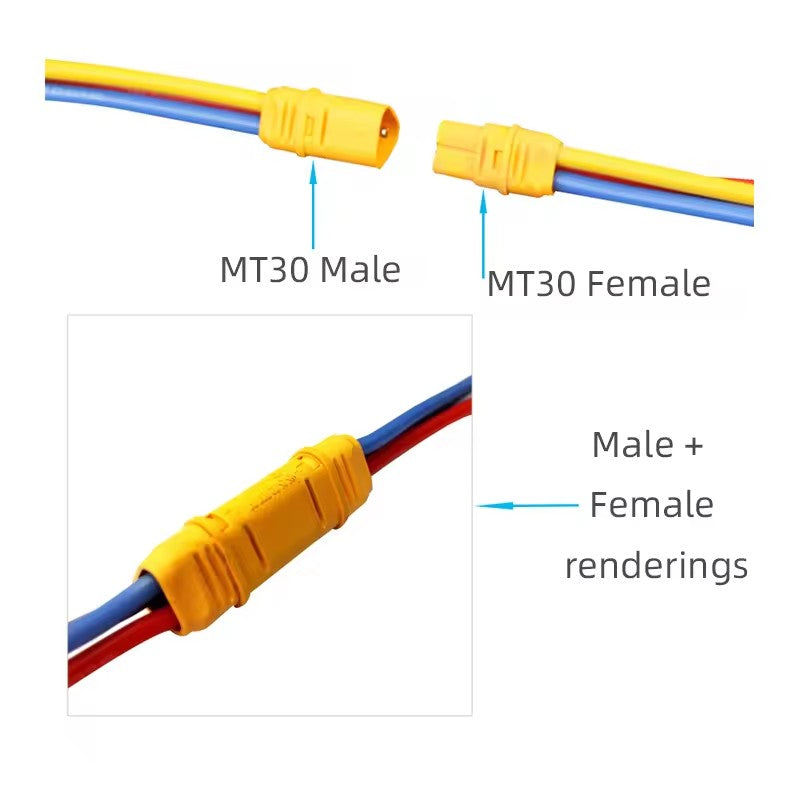 Amass MT30 Yellow Motor ESC Three-core DC Motor Plug Aeromodelling Battery Connector  (10 sets)