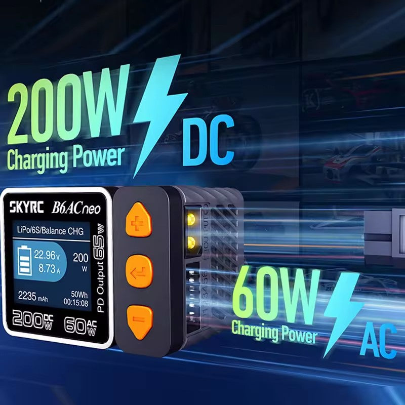 (Spot Goods)2023 New SkyRC B6ACneo Smart Charger DC 200W AC 60W Battery Balance Charger B6AC neo Upgraded for b6ac v2 SK-100200