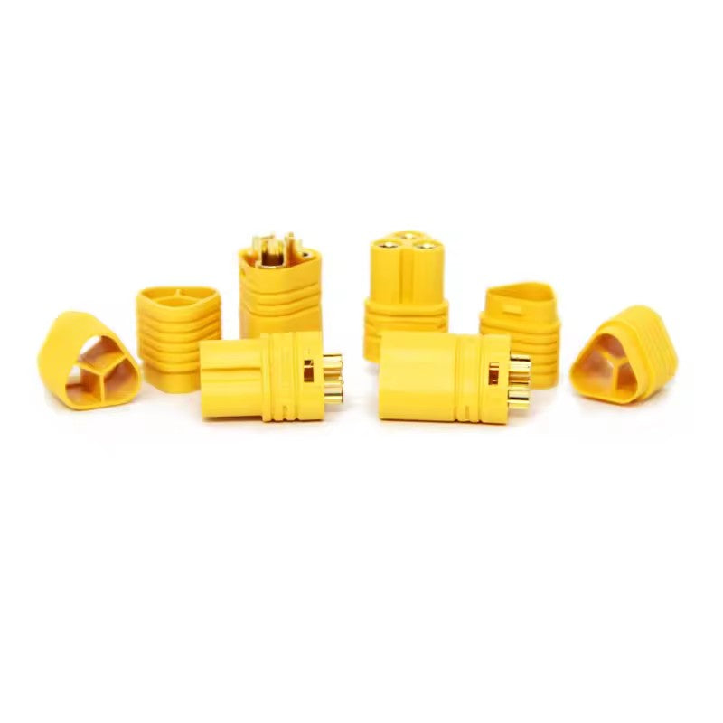 Amass MT Series MT60 Three-pin Plug Motor ESC Socket XT60 Upgraded Version 3 Hole Connector Yellow (10 sets)