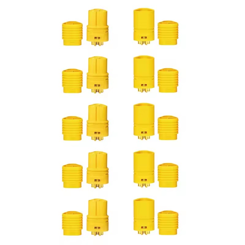 Amass MT Series MT60 Three-pin Plug Motor ESC Socket XT60 Upgraded Version 3 Hole Connector Yellow (10 sets)