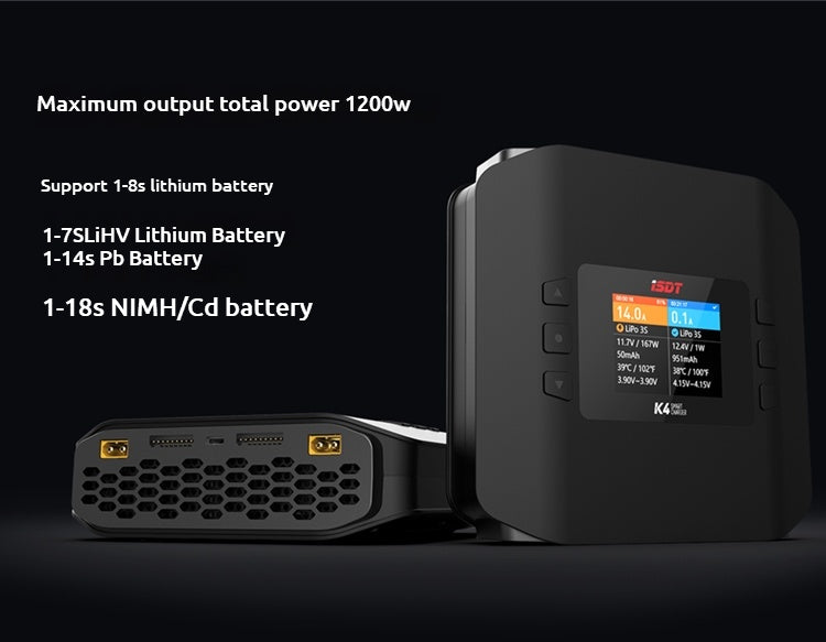 ISDT K4 1~8S Lithium Battery Smart Charger  AC 400W/DC 600W*2 Dual Mode Dual Channel
