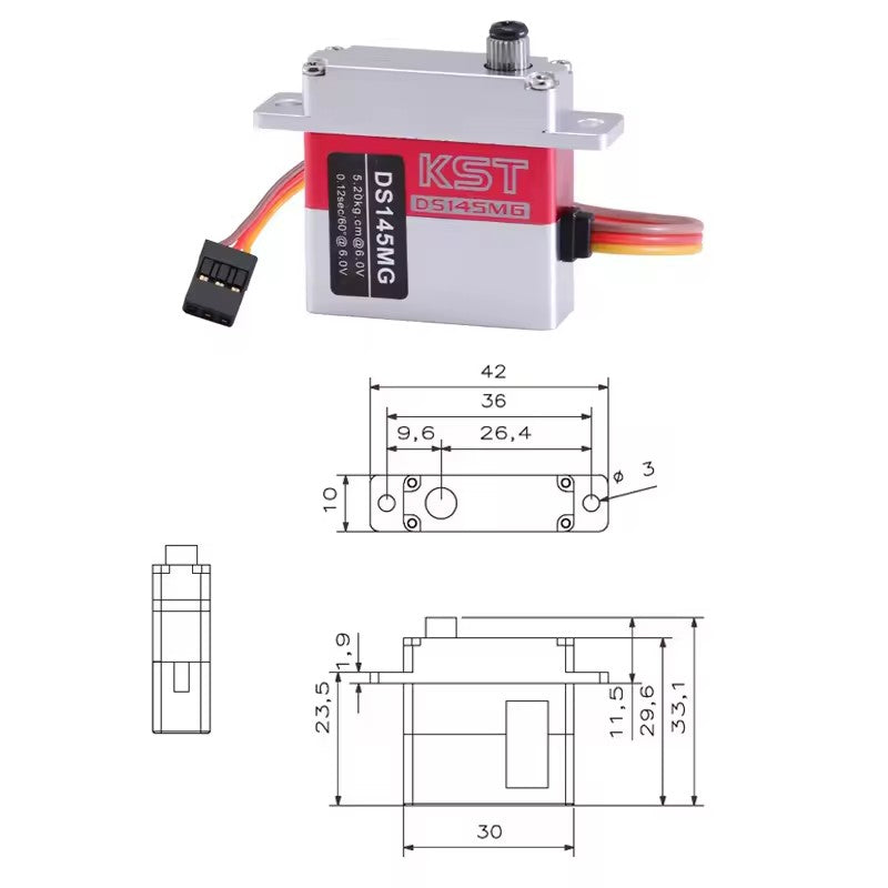 KST DS145MG Servos All Metal Small Digital Steering Gear For Gliders Original Factory Is Genuine