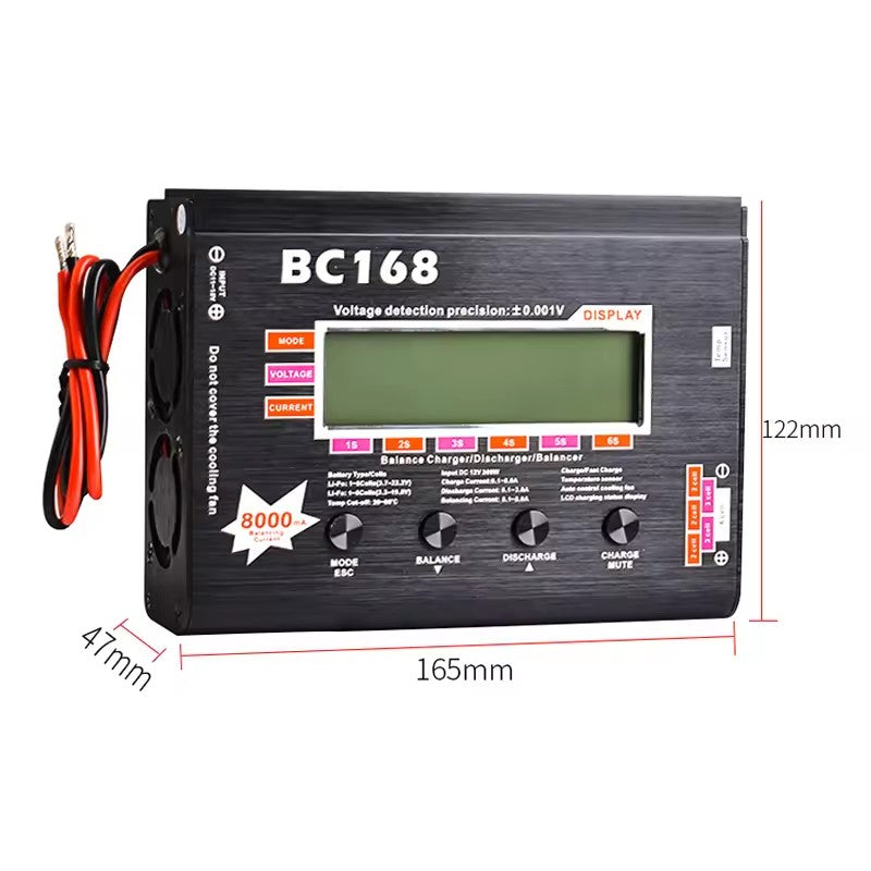 Aokda BC168 1-6S 8A 200W 8000mA Current LCD Intellective Display Balance Charge/Discharge Lipo/Lithium Battery For RC Model