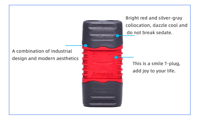 Real Amass AM-1015E T-plug Battery Connector Non-slip Plug with Sheath High Quality High Temperature Resistant Power (20 pcs)