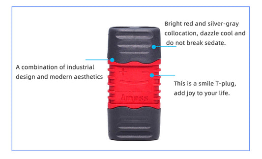 Real Amass AM-1015E T-plug Battery Connector Non-slip Plug with Sheath High Quality High Temperature Resistant Power (20 pcs)