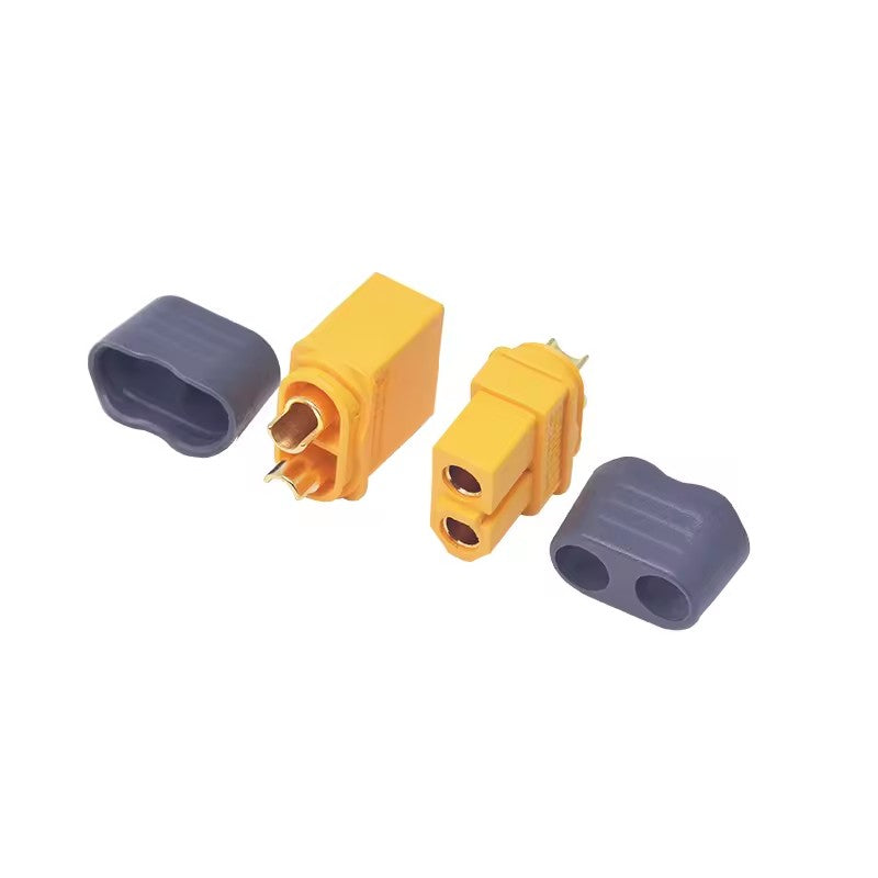 Amass XT60H Connector Yellow Male and Female with Protective Sleeve Aeromodelling Plug connectors (10 sets)