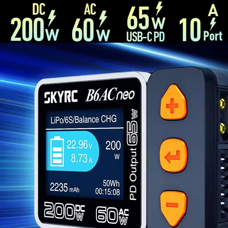 (Spot Goods)2023 New SkyRC B6ACneo Smart Charger DC 200W AC 60W Battery Balance Charger B6AC neo Upgraded for b6ac v2 SK-100200