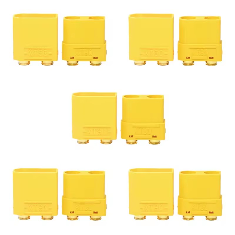 Amass XT90PB-M/F Male and Female PCB Vertical Welding Version High Current Power Model Airplane Plug Connector (5 pairs)