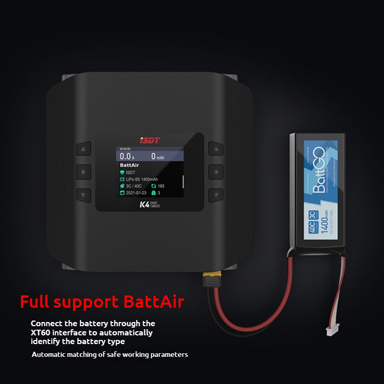 ISDT K4 1~8S Lithium Battery Smart Charger  AC 400W/DC 600W*2 Dual Mode Dual Channel