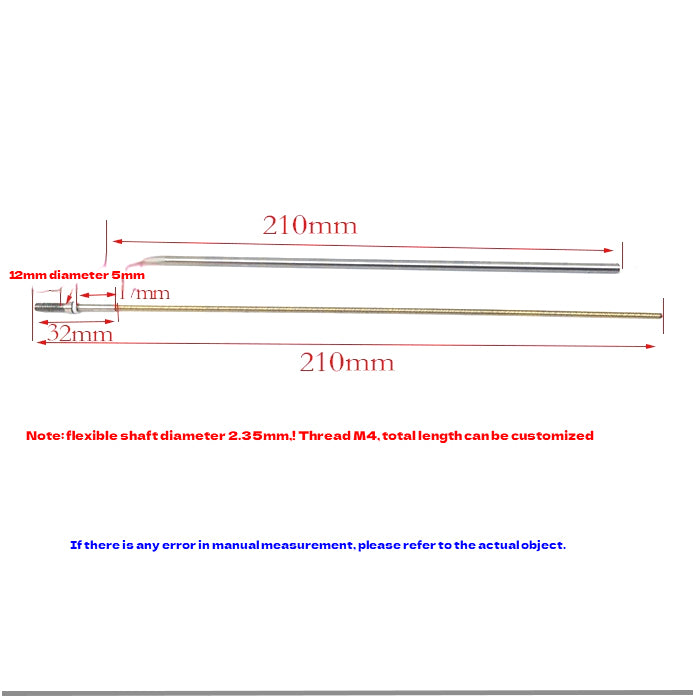RC Boats ECO Mini-ECO Mini Hydroplane Flexible Shaft 2.35mm to M4 Shaft Sleeve (Length can be customized)