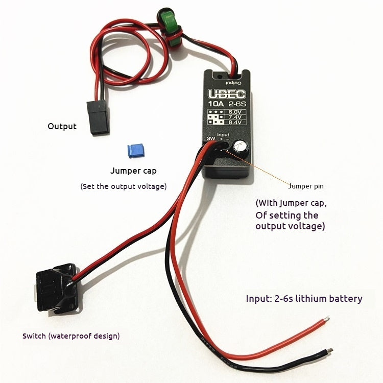 Hobbywing BEC 2~6S 10A UBEC Voltage Regulator Module RC Car waterproof ...