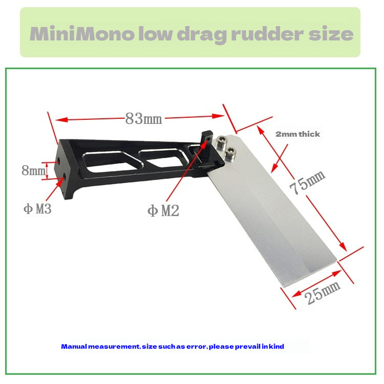 RC Boat Rudder 60*75*2mm CNC Low Resistance Rudder for Speed RC Mini-MONO Racing Boat