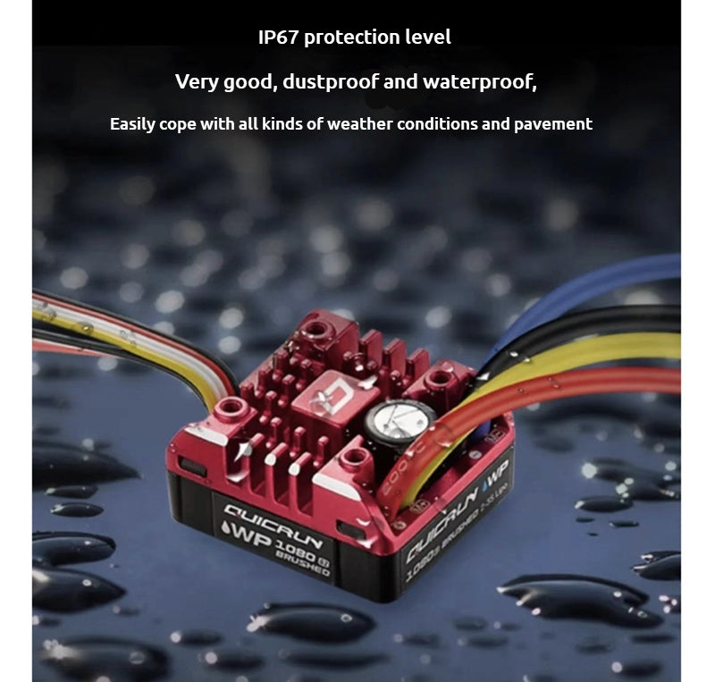 HobbyWing QuicRun 1080 G2 80A Waterproof Brushed ESC 2-3S Lipo for RC Crawler