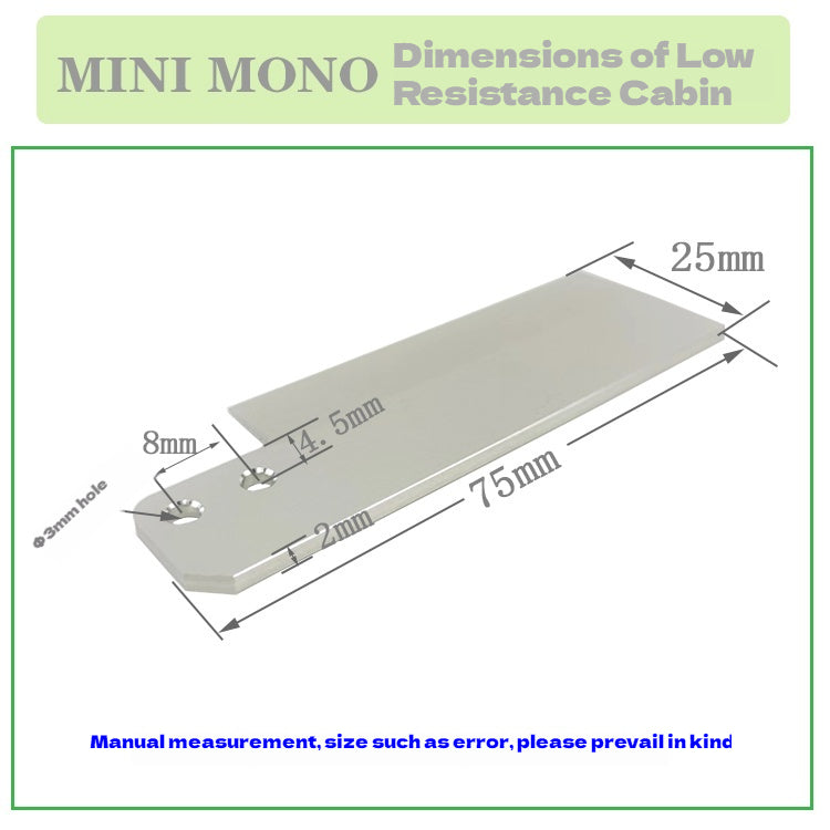 MINI-MONO Rudder Blade CNC Low Resistance 7075 aluminum alloy 75*25*2mm