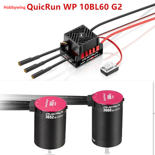 HobbyWing QuicRun WP 10BL60 G2 120A 1/10 Brushless ESC 3652 3660 G2 Motor 2-4S