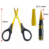 0-14mm Hole Puncher Reamer w/Sleeve Curved Scissors for RC Car Body Shell Tools
