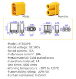 Amass XT30UPB Male and Female Yellow PCB Vertically Welded Drone Connectors High Current Aircraft Model Plug (20 sets)