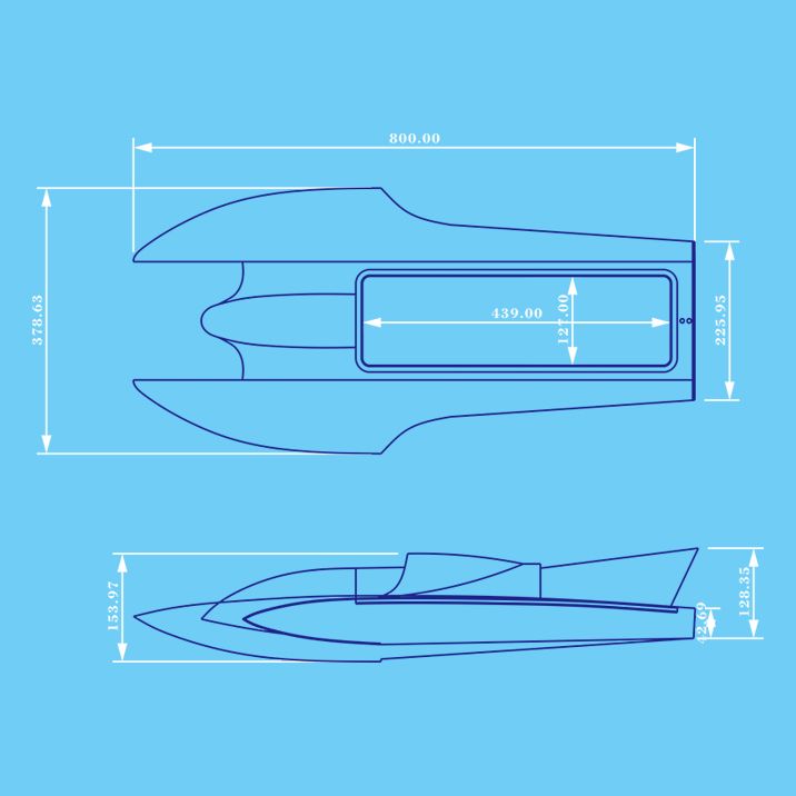 31.5" / 800mm RC Pro boat FRP Swifter-XL  Racing Hydro boat hull for GP & EP