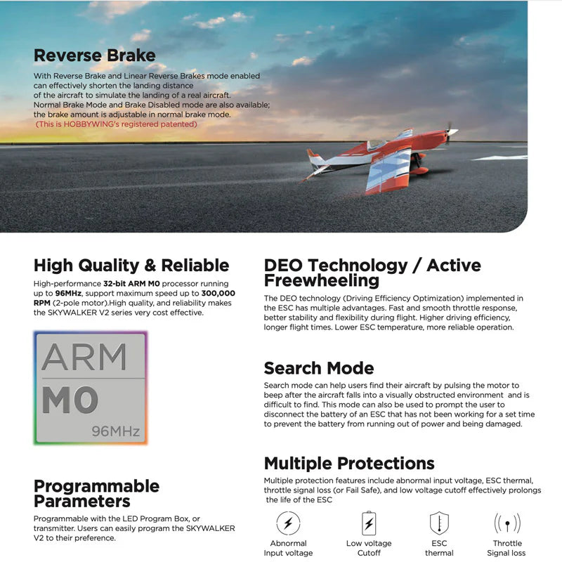 Hobbywing Skywalker ESC 100A  V2 RC Plane / Glider / Helicopter
