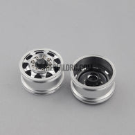 Tractor Truck CNC Machined Aluminium Front Wide Wheel Hub 2pcs Included TAMIYA Compatible - Black