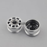 Tractor Truck CNC Machined Aluminium Front Wide Wheel Hub 2pcs Included TAMIYA Compatible - Black