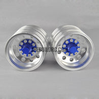 TAMIYA Tractor Truck CNC Machined Aluminum Rear Double-Wheel Hub 2pcs TAMIYA Compatible - Blue
