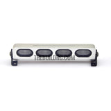 RC 1/10 1/8 LED Light Bar with Round White Lenses -5 flashing Modes - Silver Aluminum Frame