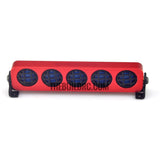 RC 1/10 1/8 LED Light Bar with Round Blue Lenses -5 flashing Modes - Red Aluminum Frame