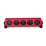 RC 1/10 1/8 LED Light Bar with Round White Lenses -5 flashing Modes - Red Aluminum Frame
