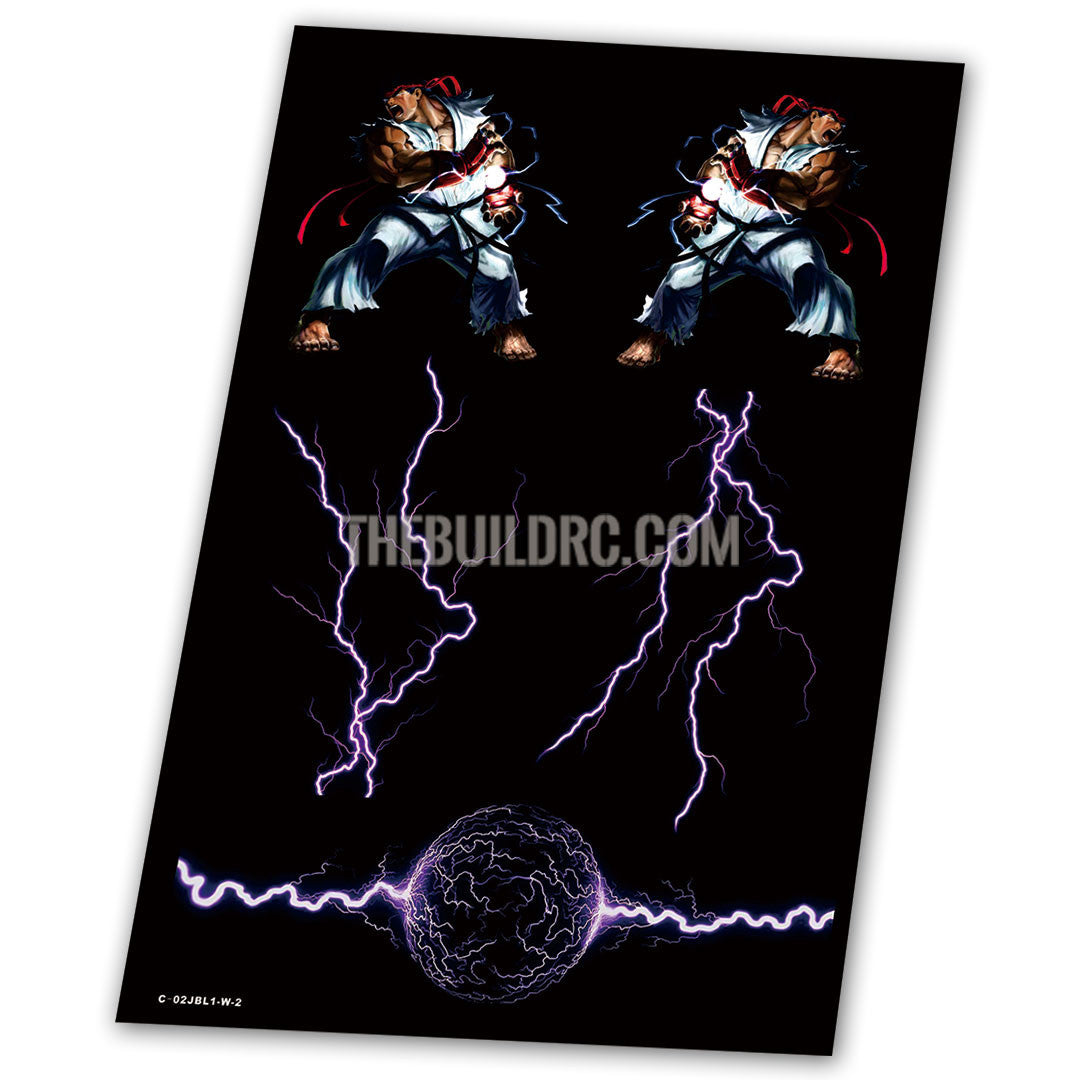 Street Fighter and thunder  Aqueous Transfer Ultra-thin film Decal (2pc)
