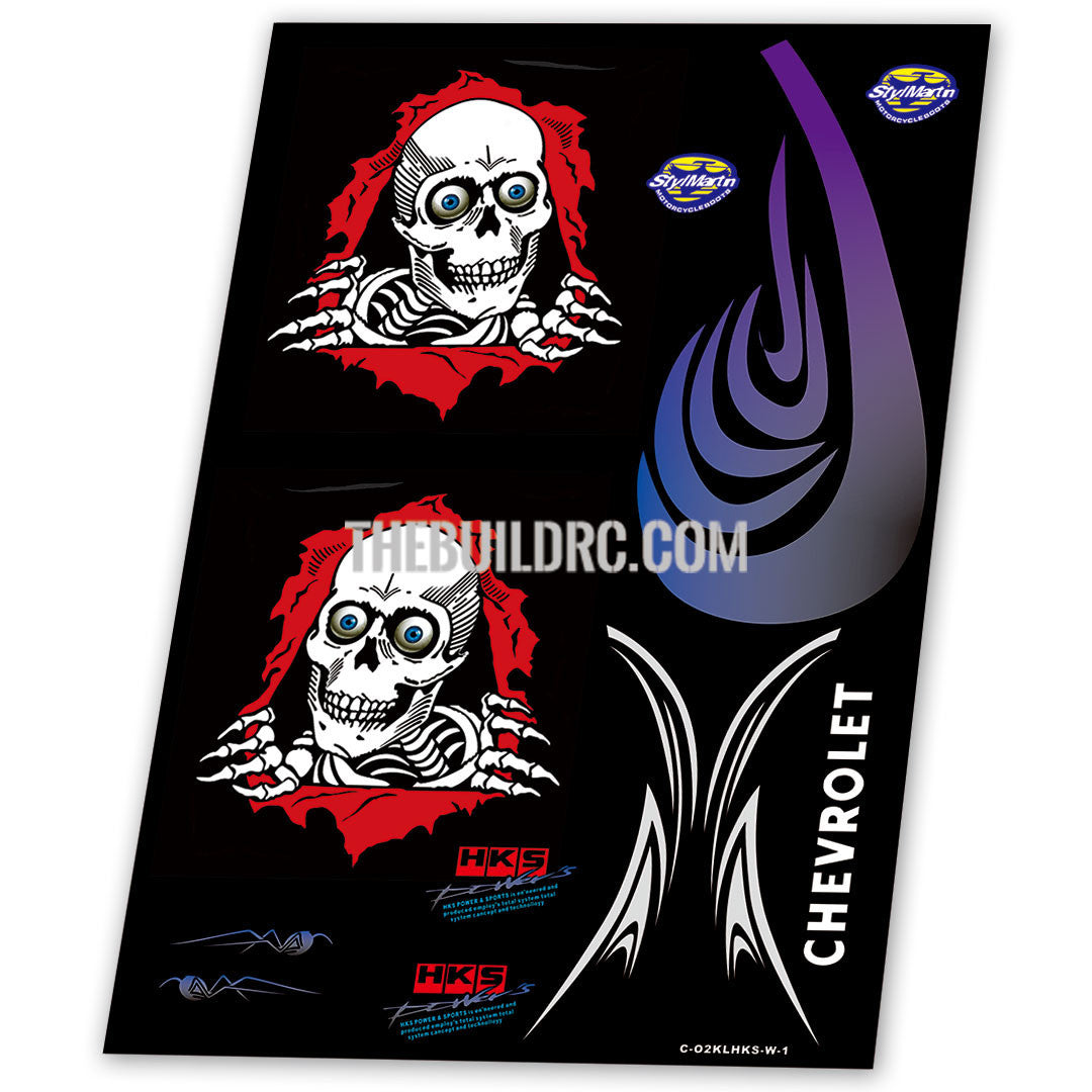 Skullington and logos Aqueous Transfer Ultra-thin film Decal (2pc)