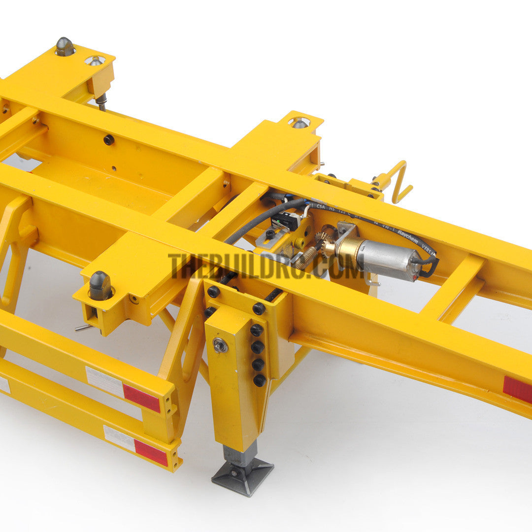 [TEST Bundle product] 1/14 40" 3 axle electric support leg skeletal container chassis and 20" container comb