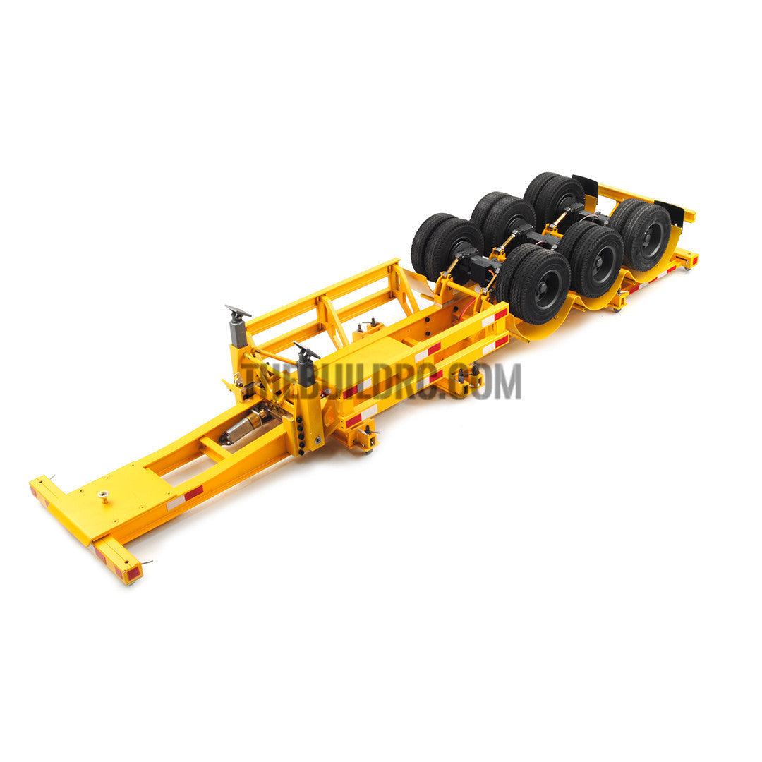 [TEST Bundle product] 1/14 40" 3 axle electric support leg skeletal container chassis and 20" container comb