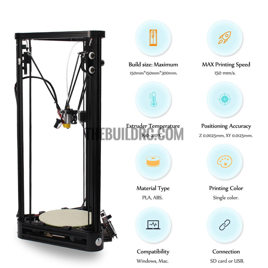 Large size Delta 3D Printer Kossel Linear Guide version 3D Printer DIY Kit impresora 3d With 2.0G SDCard 1KG Filament