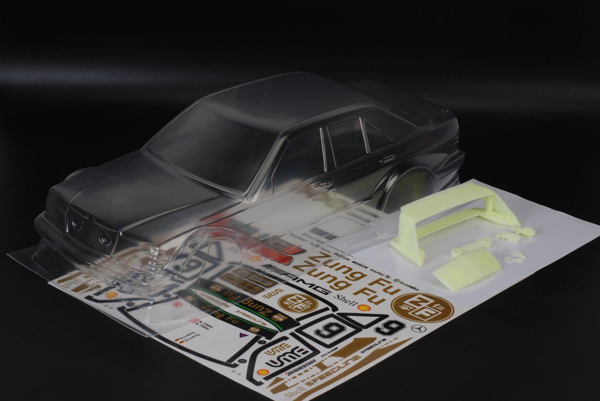 1/10 Lexan Clear RC Car Body Shell for Mercedes-Benz 190E Evo II  190mm
