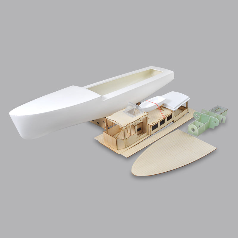 RC model boat Mistral motor yacht - FRP Hull and Plywood Boat Kit (DIY Boat)