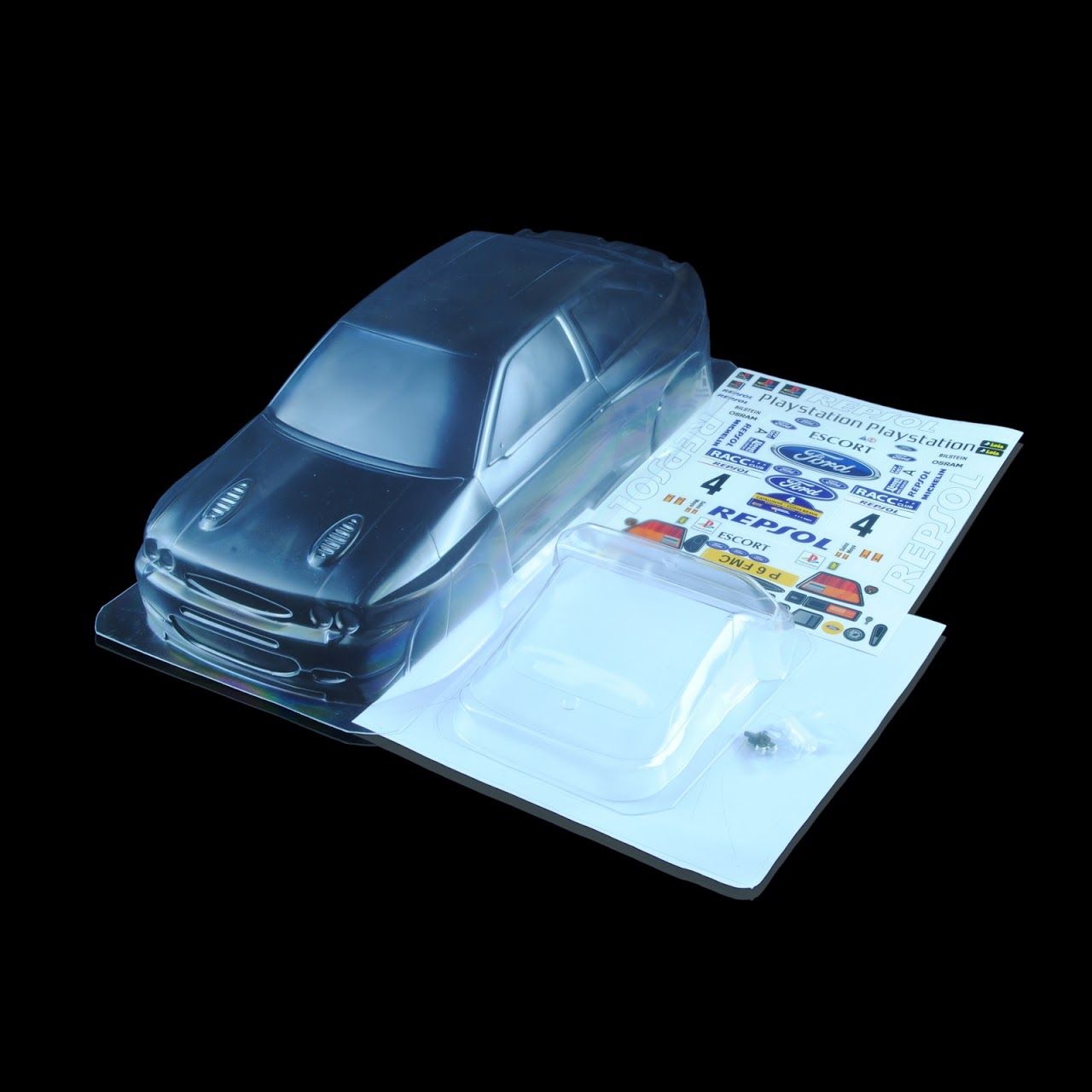 1/10 Lexan Clear RC Car Body Shell for FORD ESCORT COSWORTH 190mm