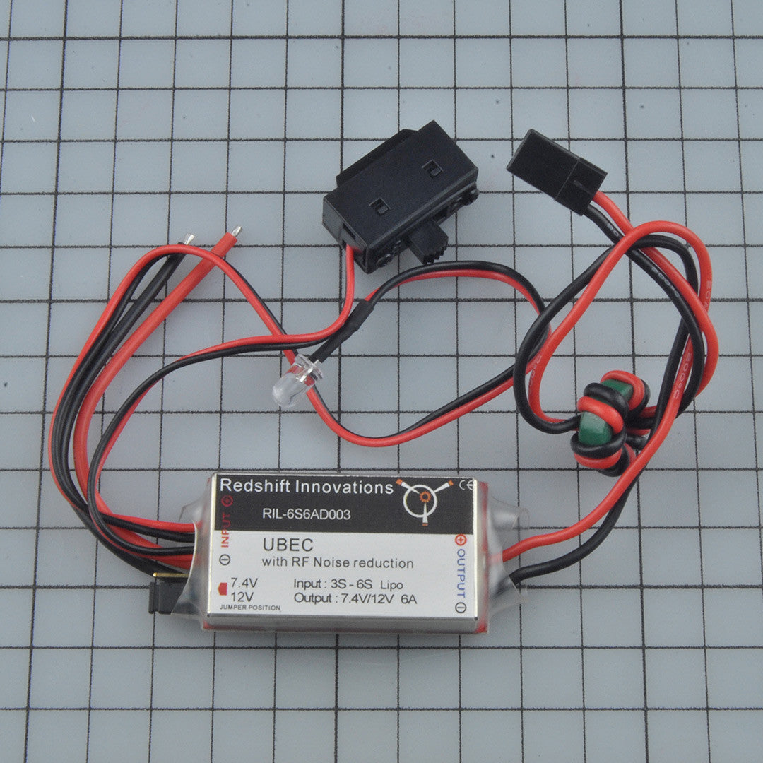 UBEC with RF noice reduction 3S-6S Lipo 7.4V/12V 6AD