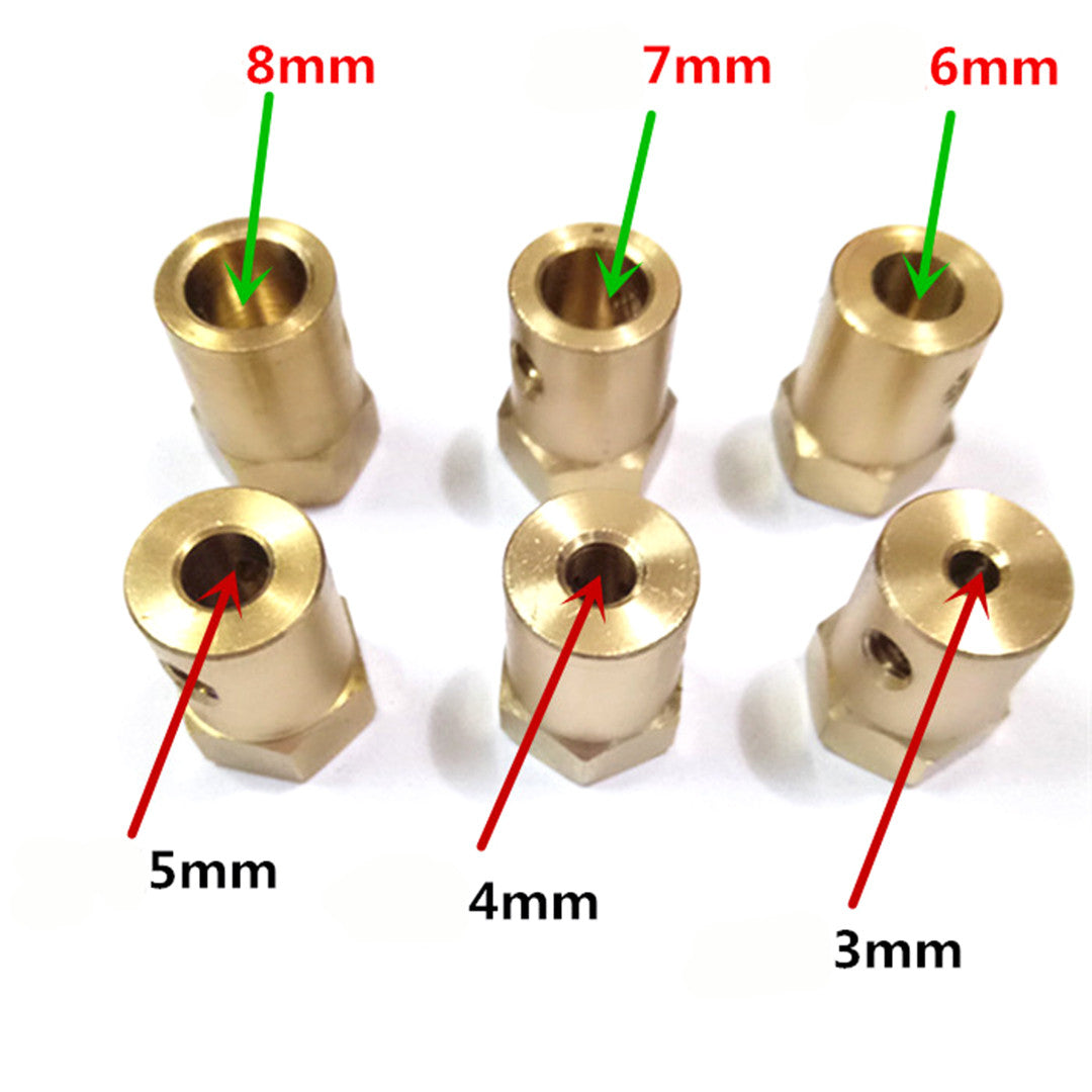 Brass Hexagon Motor Flexible Coupling RC Small DIY Car Shaft Coupler Parts