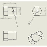 1pcs Hexagonal 7mm Length Coupling RC smart DIY Car Shaft Coupler Parts