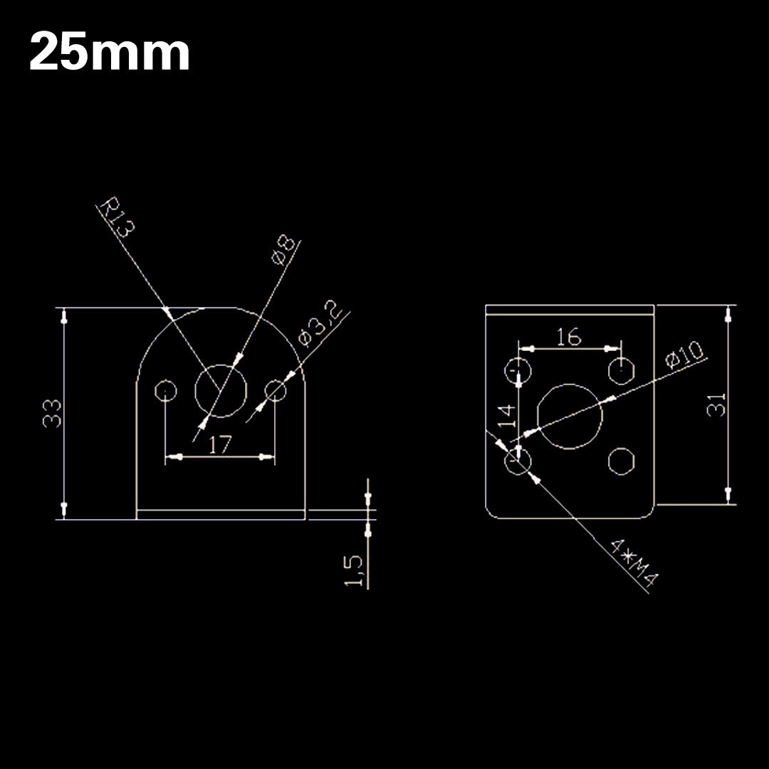 37/25mm iron bracket for 370/250 motor rack angle iron micro iron frame model car bracket DIY toy accessories