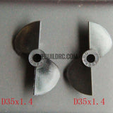 D32x P1.4 ,2-Blade Nylon Propeller (Anti paddle) for 3.18mm Shaft RC Boat