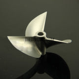 55xP1.4, CNC 3-blade Aluminum CW Propeller for 4.76mm shaft RC Boat