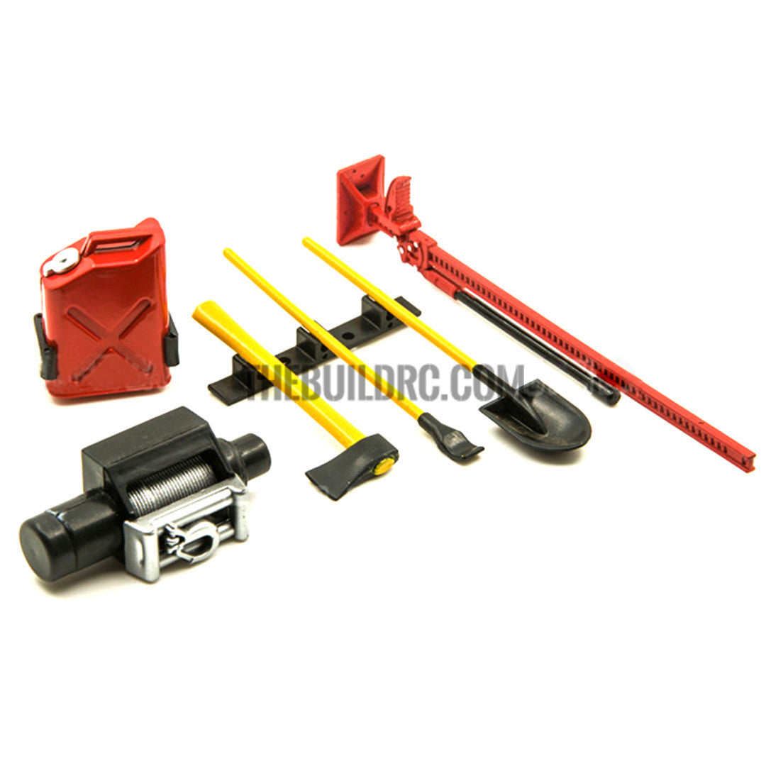 1/10 Accessory Tool Set For RC Pick-Up Trucks Tamiya HPI Axial Wraith-Red and Yellow